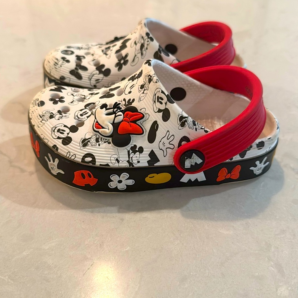 CROCS Kids Shoes - Red, Black, and White